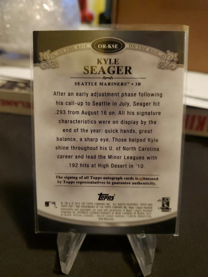2012 Topps Tier One On the Rise /395 Kyle Seager #OR-KSE Auto | Seattle Mariners - Image 3 of 3