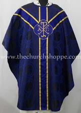 Black with Blue clergy gothic vestment & mass set,Gothic chasuble,casula 