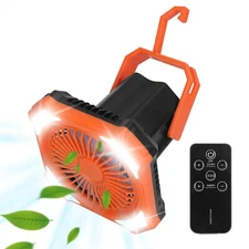3-IN-1 Camping Fan Rechargeable Tent Fan with LED light & 10000mAh Power Bank