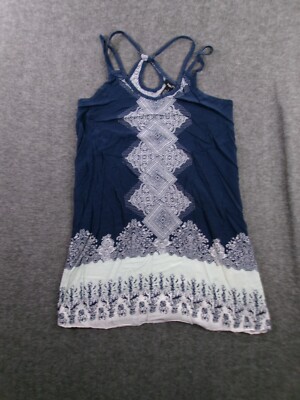 Rue 21 Tank Top Women Small Blue Tunic Aztec Bobo Southwestern Costal Beachy