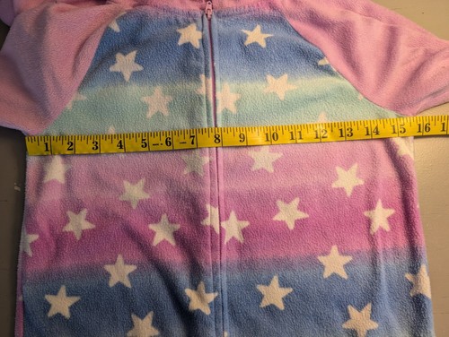 Unicorn Girl's Hooded One Piece Purple & Blue With Stars Size 10/12 - Picture 3 of 6