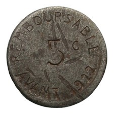 France 1917 5 Centimes Bayonne Chamber De Commerce