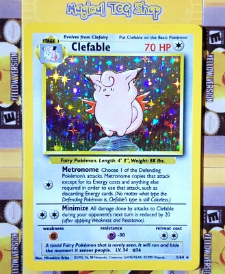 Pokemon Clefable Jungle Holographic Rare 1/64 No Symbol Error WOTC