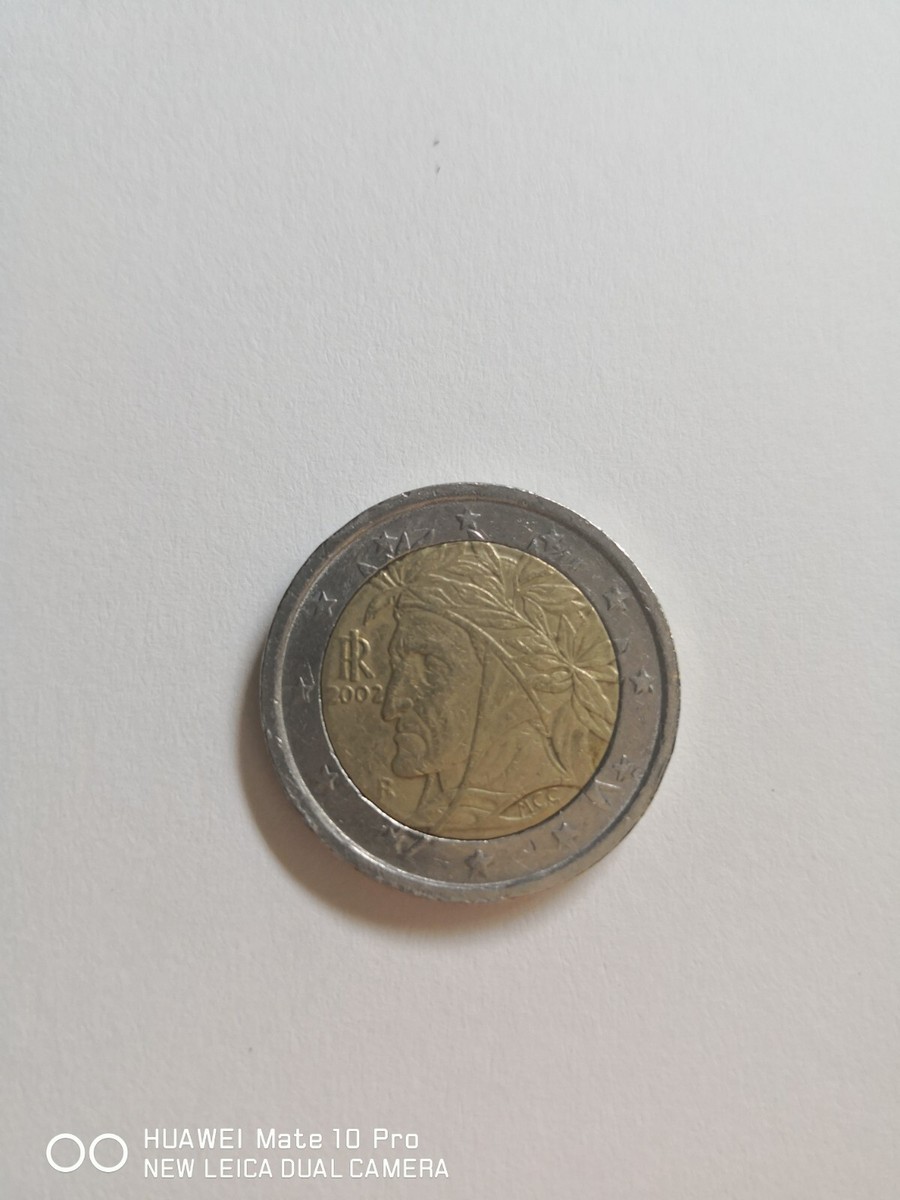 2002 Italian 2 Euro coin, limited edition rare, Dante Alighieri