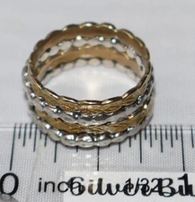 Silpada Sterling Silver and Brass Stacked Metals Band Ring R3477 SZ 6