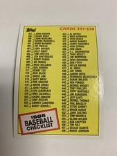 1985 Topps Baseball Checklist #529 397-528