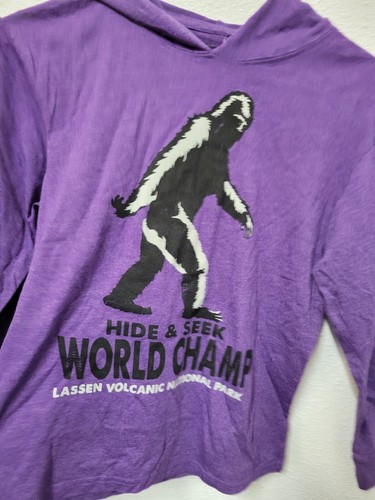 Lassen Volcanic National Park Mountain Hoodie Kids Purple Cotton Long Sleeve - Picture 3 of 8