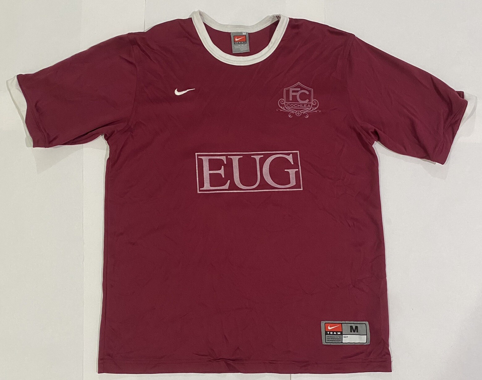Nike Soccer Jersey Men’s Size Medium Burgundy FC Cochlea Futbol Vintage