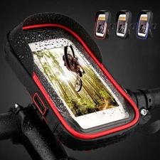 Motorcycle Bicycle Phone Holder Waterproof Case Stand Handlebar Mount Accessory