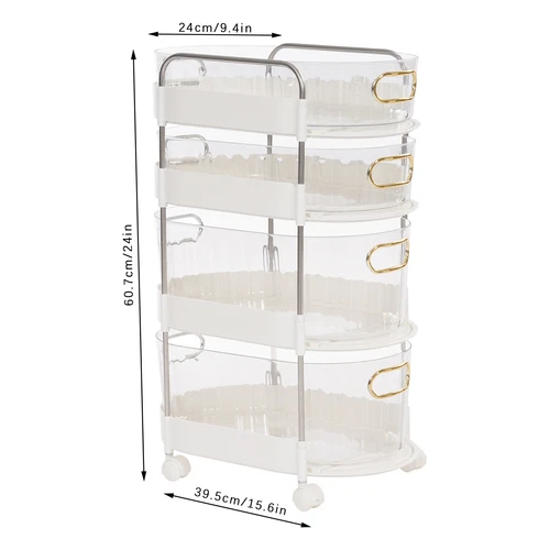 4 Tier Drawer Storage Rolling Cart Multi-functional Mobile Storage Organizer - Picture 3 of 6