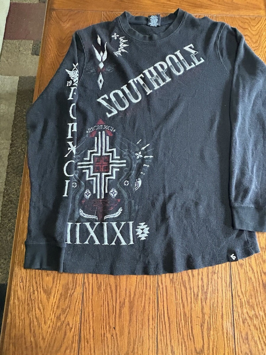Vintage Y2K Southpole Waffle-knit Thermal Long-sleeve Graphic