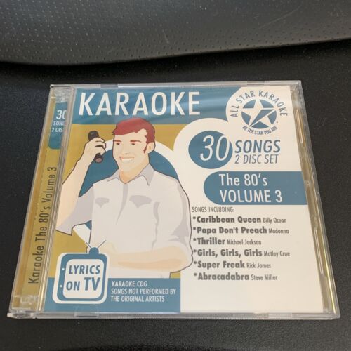 All Star Karaoke: The 80's: Volume 3: CDG: 2 Disc Set: ASK-43: 30 Songs: Nice - Afbeelding 1 van 6