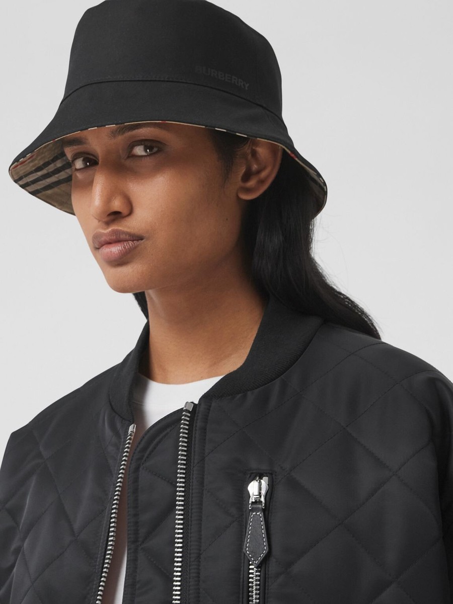 Burberry Reversible Icon Stripe Cotton Bucket Hat | eBay