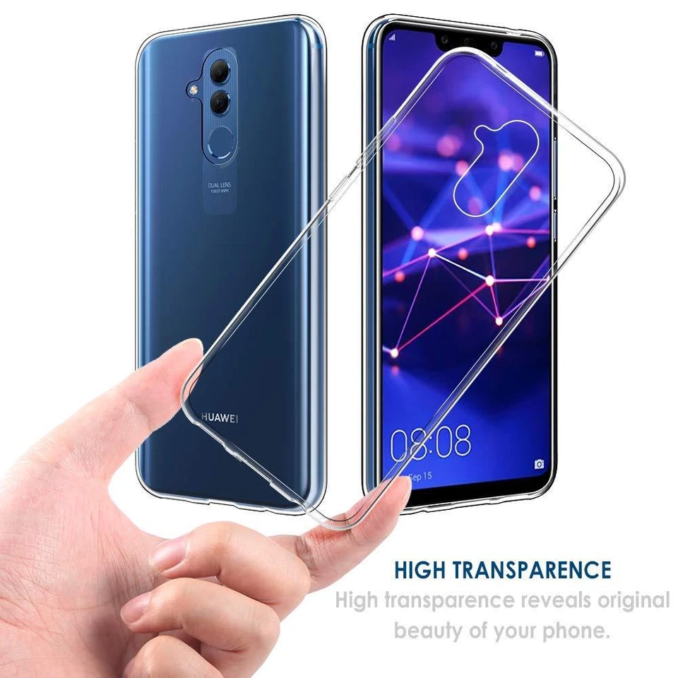 COVER CUSTODIA per HUAWEI MATE 20 LITE TRASPARENTE SOTTILE TPU ULTRA SLIM - Immagine 4 di 4