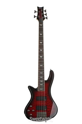 Schecter Stiletto Extreme 5 Left-Handed Bass Guitar - Black Cherry