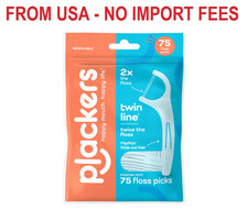 Plackers  Twin Line  Floss Picks with Tuffloss  Fiber  FlipPick , Intense Mint,