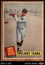 1962 Topps #141 Babe Ruth Twilight Years GRN Braves HOF RARE VARIATION 6 - EX/MT