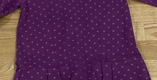 Girl's Tea Collection Dark Purple Printed Sweatshirt Dress Size 10 EUC - Picture 3 of 4