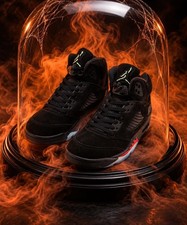 Mens Air Jordan 5 Halloween Black Picante Red HQ7978-001
