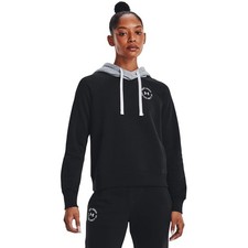 Under Armour Women's UA Rival Fleece Colorblock Hoodie - 1373031-001 - Black/Ste