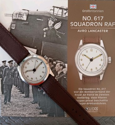 Atlas Pilotenuhr mechanisch No.617 Squadron RAF Avro Lancaster GB