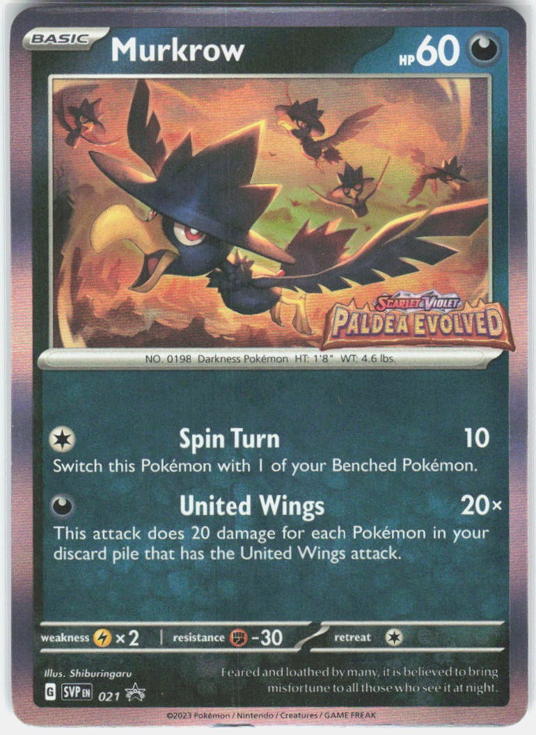 Murkrow (Prerelease) 021 Holo Promo Scarlet & Violet Promo Pokemon Near Mint