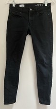 Gap Women's Solid Black Stretch Cotton Zip Fly Skinny Legging Jeans Black 25S