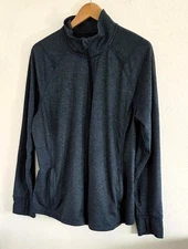 Old Navy Active Go-Dry Women's Solid Green Zip Mock Neck Long Sleeve Jacket 2XL