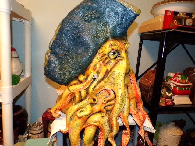 Disney 2006 Disfraz DAVY JONES Máscara Piratas del Caribe DISFRAZ Cabeza Foto 3 de 4