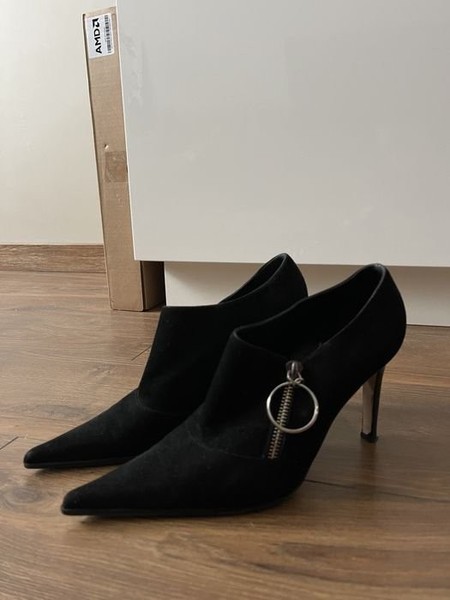Women Sergio Rossi Ankle Boots Black Suede 37