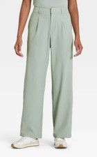 Women's Active Light Woven High-Rise Trouser Pants - All In Motion size M green