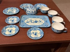 Vintage Wolverine Tin Litho Dutch Windmill Child  s Tea Set 12 Pc USA