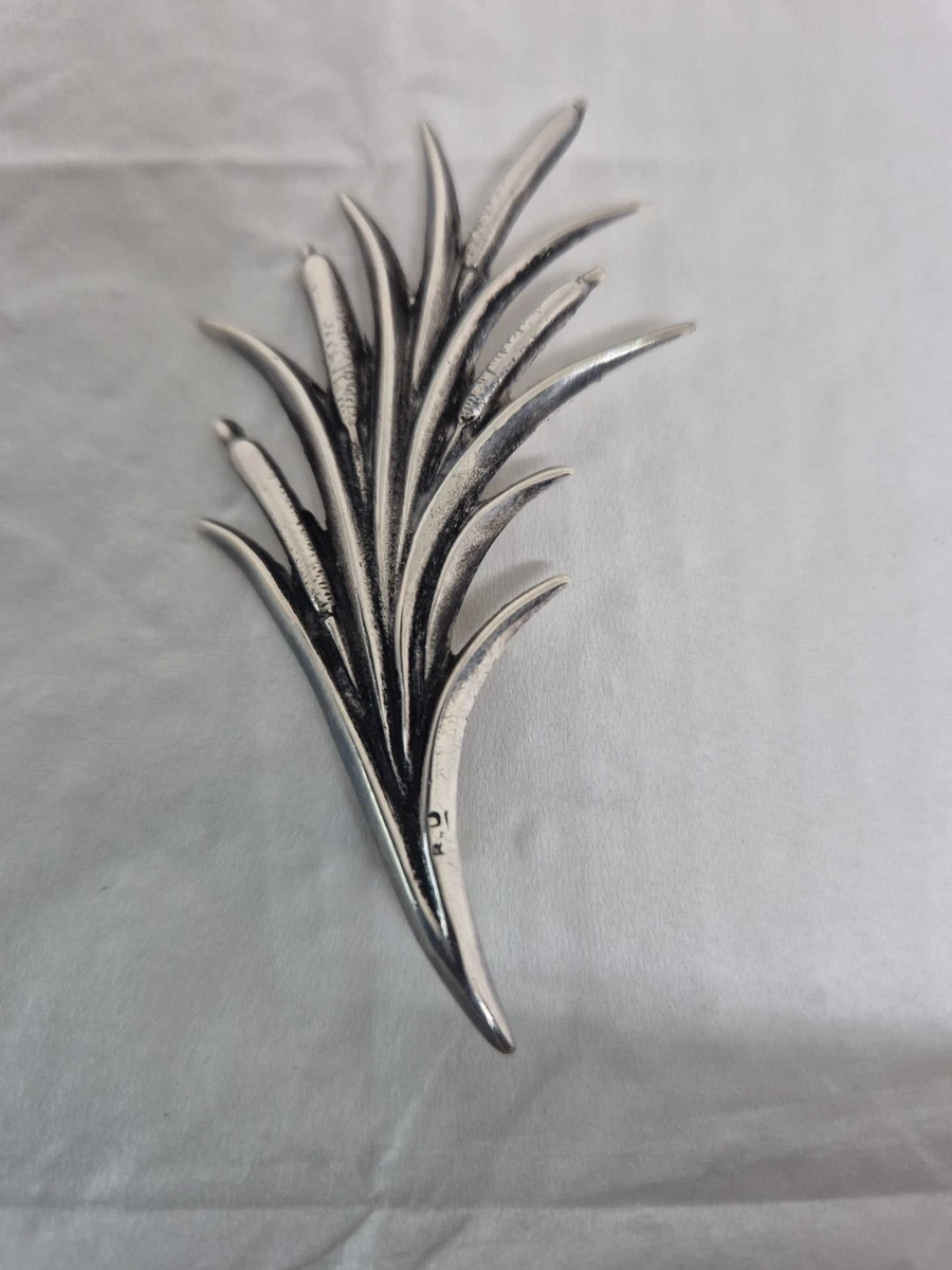 Broche Vintage Argent Sterling - Couple De Colombes Amoureuses Dans Un Nid, 60x47 Mm, Occasion