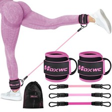 HOXWC Ankle Resistance Bands with Cuffs, for Working Out, 1-pink