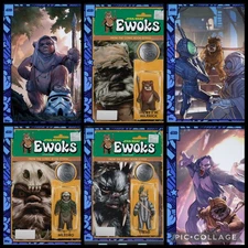 EWOKS BOX FLASH PACK COMIC COVERS BLUE RARE 6 CARD SET 26 TOPPS STAR WARS TRADER