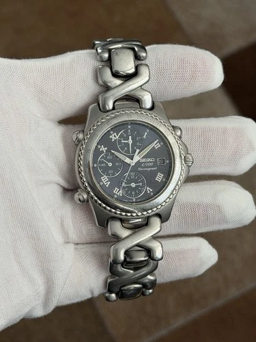Rare Vintage Seiko Chronograph 7T52-7000 Men’s Sports Watch JDM 1990s