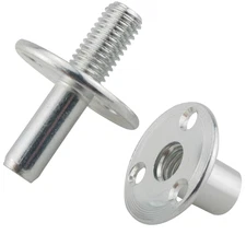 1 Set M12 Bedpost Connector Iron Plate opposite Lock Nut Cylindrical Splint Nut 