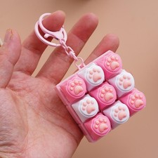 9-key Cat Paw Keyboard Fidget Keychain for Stress Relief