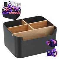 Schreibtisch Organizer Holz 5 FäCher Bambus Mit Stifthalter Schwarz BüRo