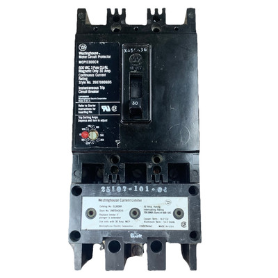 Westinghouse MCP13300CR Motor Circuit Protector 3P 30A 600v with Current Limiter