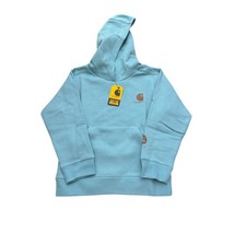 Carhartt Long Sleeve Graphic Hoodie Sweatshirt Light Aqua Kids Size 6 New