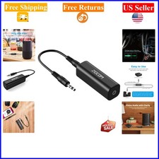 Ground Loop Noise Isolator for Car Home Audio, 3.5mm Jack, Black