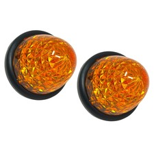 3.5" Diameter 16 LED Round Cone Watermelon Trailer Side Marker Lights Red/Amber