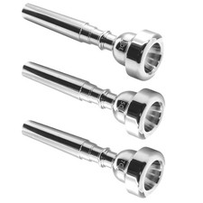 Trumpet Mouthpiece 7C 5C 3C, 3 Pcs Brass Material Silver Plated Trumpet Mouth...