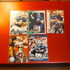 Lot of (5) Troy Aikman Football Card Dallas Cowboys HOF 1991-1992 Pro Set Score