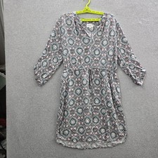 LOFT Outlet Women Dress XL Blue Floral Shift Romantic 3/4 Sleeve Sun