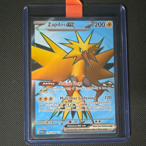 Pokémon SV 151 Zapdos ex 192/165 Ultra Rare Full Art Holo English