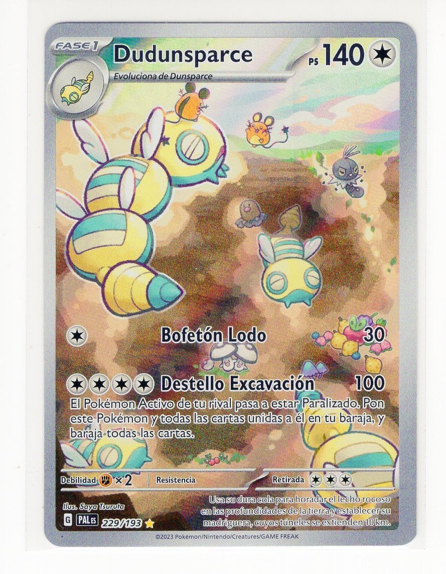 ~ESP~ SPANISH Dudunsparce 229 Paldea Evolved Pokemon Card (G4)