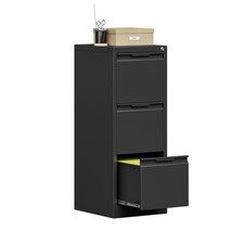 Metal Vertical File Storage Cabinet,3 Drawer Filing Cabinet with Lock Storage