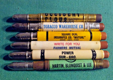 Junk Drawer Lot 6 BULLET Advertising Lead Pencils Various Companies Industries